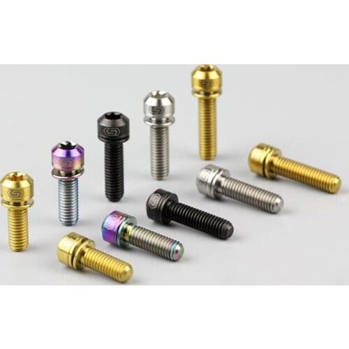 2pcs M5 Torx titanium alloy cylinder head screws T&TX cup screw ultra light cutout bolts color bolt 14mm-25mm long