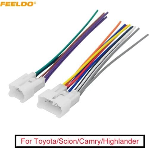FEELDO 5Pair Car OEM Audio Stereo Wiring Harness Adapter For Toyota/Scion Install Aftermarket CD/DVD Stereo #FD-1794