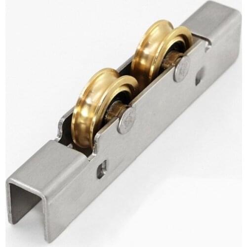 Frameless Balcony Sliding Glass Door Plastic Steel Window Pulley Shower Room Concave Wheel Muted Brass Roller Hardware Part