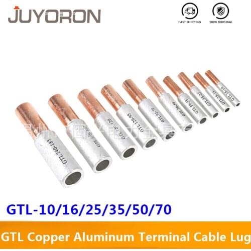 GTL-16 GTL-25 GTL-35 GTL-10 Compression Copper Aluminum CU-AL Tube Bimetallic Crimp Terminal Cable Wire Connector Splice Sleeve