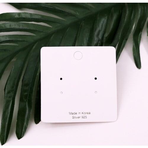Wholesale 7*7cm 100pcs/lot Earrings Card White Paper Jewelry Packing Cards Tags Hanger Custom Logo Cost Extra