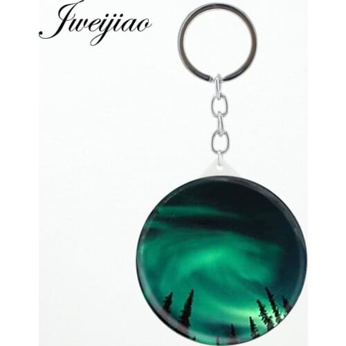 JWEIJIAO Galaxy Universe Nebula Space Makeup mirrors keychains 2019 new summer Fashion DIY Decoration espejo D819