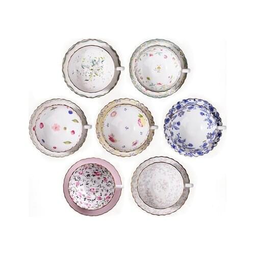 British Afternoon Tea Set Bone China Coffee Cup Set European Ceramic Coffee Cup Saucer Set Black Tea Set