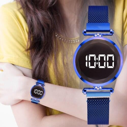 Mesh Strap LED Digital Electronic Watches Women Quartz Wristwatches Jewelry New Strap Watch Analog Wrist Watch zegarek damski