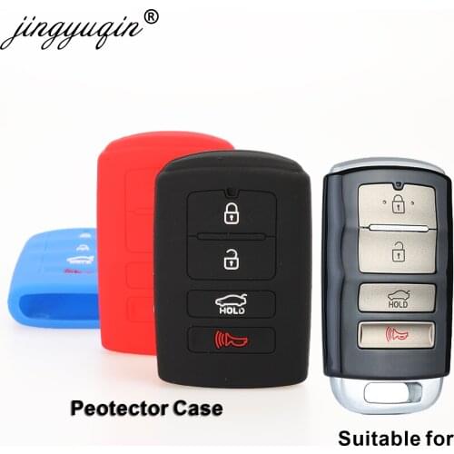 Jingyuqin Remote 4B Car Key Case Silicone For Kia Sorento K900 New K7 Cadenza 2017 2018 2019 Holder Styling Smart