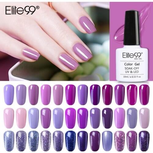 Elite99 10ML Gel Nail Purple Colors Fashion UV Gel Nail Polish Soak Off Vernish Semi Permanent LED Nail Polish Lacquer Gelpolish