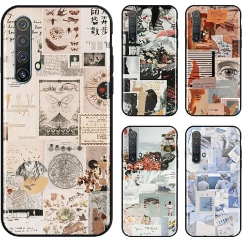 Retro Art Aesthetics For OPPO Find X3 X2 K5 K3 R17 R15 R9S F19 F15 F11 F9 F7 F5 Neo lite Pro Black Soft Phone Case