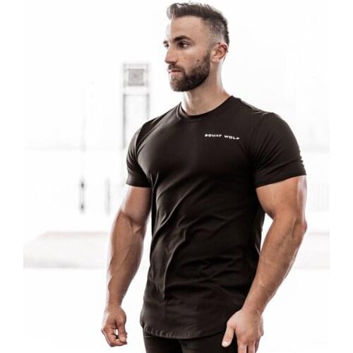Fitness T-shirt 2021 Summer Brand Mens T-shirt Cotton Round Neck Short-sleeved Pullover Bodybuilding Sports Shirt