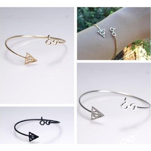 Harried glasses Death Artifact Bracelet Potter Death triangle bangle accessories for woman birthday Christmas gift toys
