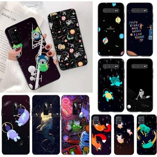 HPCHCJHM Astronaut Turtle Animals black Phone Case Cover Hull for Samsung S20 plus Ultra S6 S7 edge S8 S9 plus S10 5G lite 2020