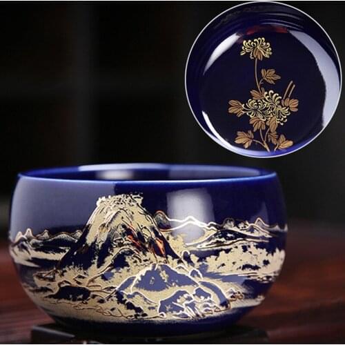 Ceramic Kiln Change Tianmu Ye Zhan Xin Jing Tea Cup Leaf Jianzhan Leaf Master Cup Ceramic Tea Cup