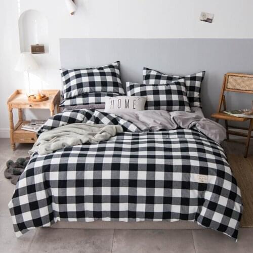 Black White Pastoral AB Size Bedding Set Girl Boy Kid Bed Cover Set Duvet Cover Child Bed Sheets Pillowcases Cushion Cover Adult