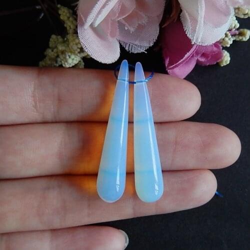 Natural Opalite Stone fashion woman Earring,Semi-precious stones jewelry accessories,40x8mm,5.3g