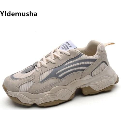 2021 New Spring Autumn Sports Shoes Mens Shoes Casual Lace-up Mesh Mens Breathable Shoes Fashion High Sole Flat Mens Sneakers