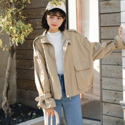 New Spring Windbreaker Women Loose Short Jacket Coat Female Windbreaker Waterproof Sun-protection Outwear L28