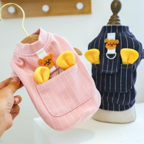 Pet Clothing Autumn/Winter Warm Stripe Dogs Vest Jacket Chihuahua French Bulldog Outfits Puppy Cat Hoodie Dog Sweater Costume