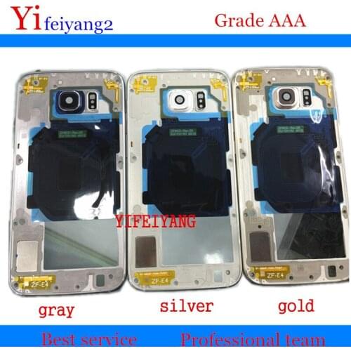 Original fast shipping Middle Back Frame Chassis Plate Bezel Back Housing For Samsung Galaxy S6 G920 S6 edge G925 S6P G928