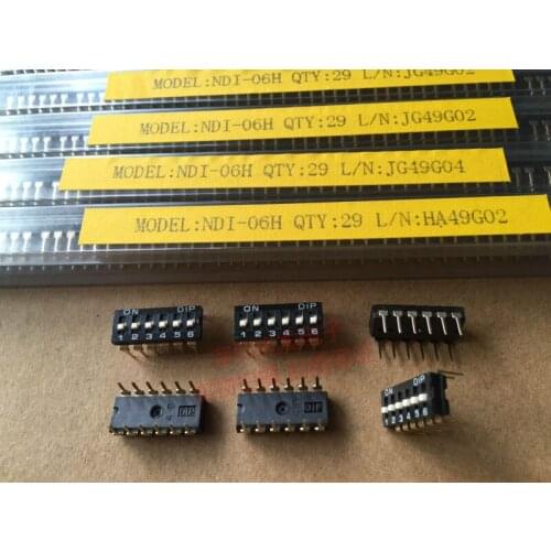 Original new 100% import DIP NDI-06H 6P dial switch top switch 6 bit foot distance 2.54mm
