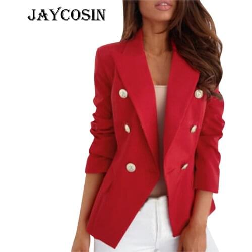 Autumn Women Blazers Jackets Silk Satin Jacket Formal Cardigan Pockets Work Office Suit Coat Casual Jackets Outwear Overcoat Hot