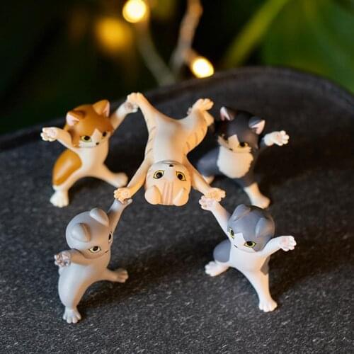 Cat Pen Holder Kids Toy Birthday Gift Weightlifting Carrying Cat Pen Holders Earphone Stand For AirPods Desk Home Decor Figurine