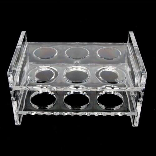 6-Hole Clear Acrylic Shot Glass Holder Rack Barware Whisky Cup Serving Tray Shock Resistant and Wear Resistant
