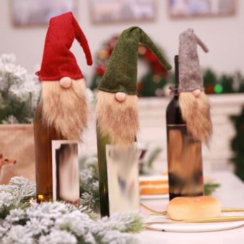 Christmas Elf Bottle Set Christmas Ornaments For Red Wine Bottle Decoration Party Bar New Year Decoration