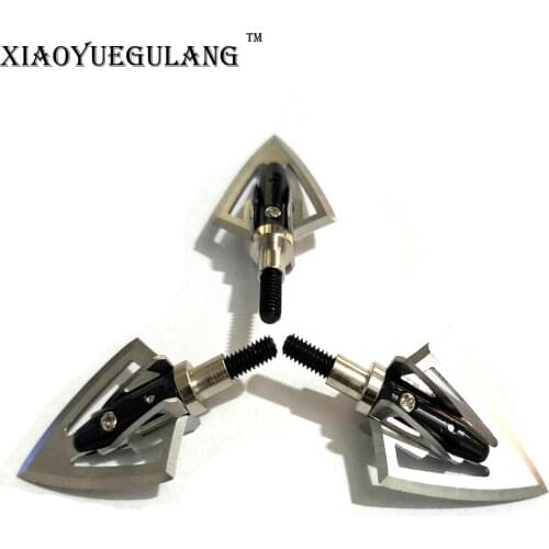 Silver F15 Fighter Broadhead Arrow Head Hunting Bow Arrow Point Tips for Composite Bow Crossbow Recurve Bow Longbow