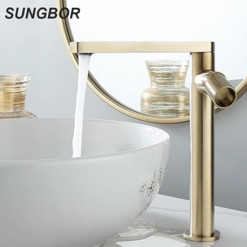Basin Faucet Gold Bathroom Faucet Single handle Basin Mixer Tap Hot and Cold Water Faucet Brass Sink Water Crane New Arrivals