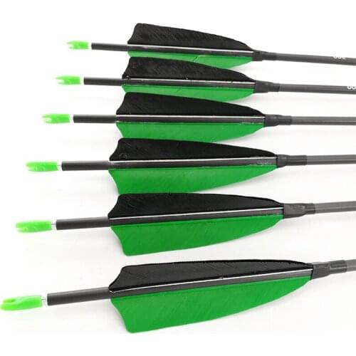 Archery Hunting Bows Carbon Arrows Spine 400 500 600 700 800 900 1000 Turkey Feathers Compound Recurve Longbow Bow