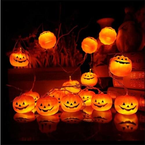 LED Curtain Pumpkin Fairy Lights In/Outdoor Party Halloween Home Decor DIY