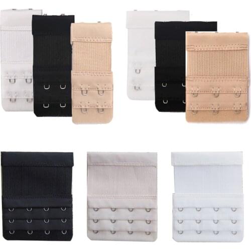 2/3/4 Hooks Bra Extension Strap Extenders for Women Adjustable Belt Buckle Nylon Elastic Bra Extension Strap Hook Clip Expander