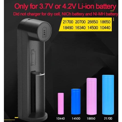 Universal USB Rechargeable Battery Charger for 3.7V Li-ion 10440/14500/14650/16340/17500/17670/18350/18500/18650