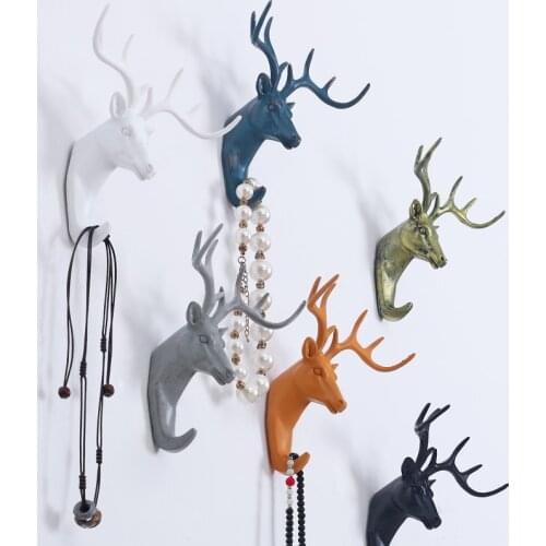 2019 New High Quality Modern European Style Animal Resin Hook Clothes Robe Key Holder Hat Hanger Wall Home Decoration