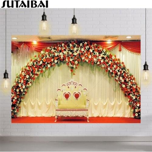 Wedding Ceremony Flowers 3D Background Decorations Party Custom Vinyl Photography Backdrops Photocall Shoot for Photo Studio