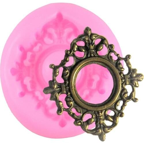 Vintage Picture Frame Silicone Mold DIY Party Cupcake Topper Fondant Cake Decorating Tools Candy Clay Chocolate Gumpaste Moulds