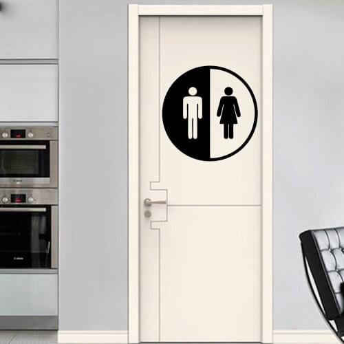 Funny Door Sticker Home Decorations Accessories Decal Toilet Sticker Bathroom Decor Vinyl Art Decal