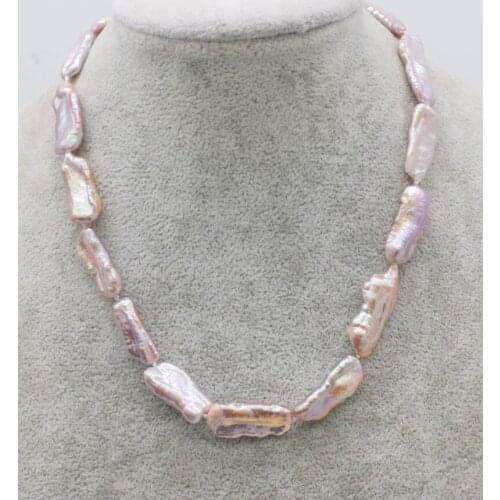 Freshwater pearl purple biwa reborn keshi 20-25mm baroque necklace 18inch wholesale beads nature FPPJ woman 2018