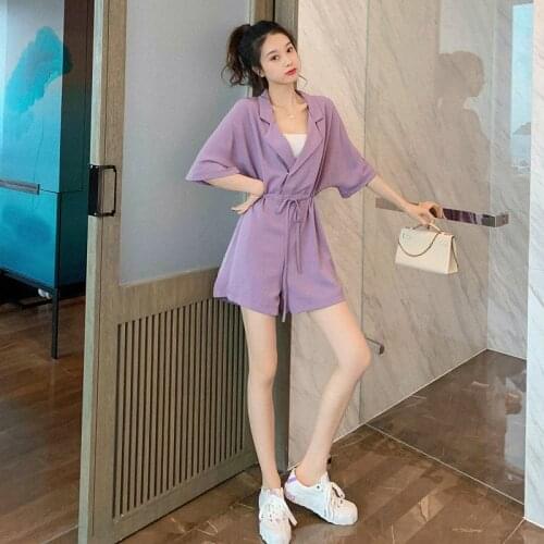 Jumpsuit female 2020 summer new loose loose slim straight drape casual high waist wide leg pants