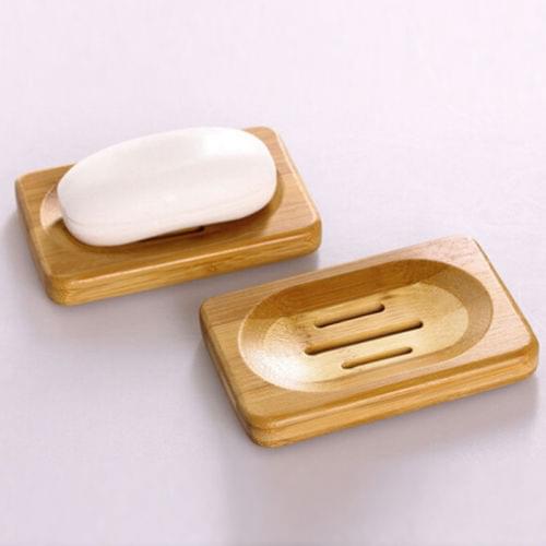 1Pcs Natural Bamboo Wood Bathroom Shower Soap Tray Dish Storage Holder Plate New