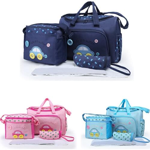 3 Pies Suit Multifunctional Car Mother Bags Baby Diaper Stroller Nappy Organizer for Mom Maternity Mummy Handbag Baby Care