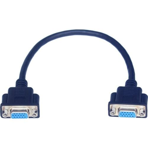 30CM HD15Pin VGA Female to Female D-Sub Short Video RGB Cable Cord for Monitor