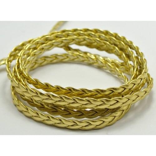 32.8 Feet Gold Flat Braided Bolo Leatherette String Jewelry Cord Flat Woven 5X1mm