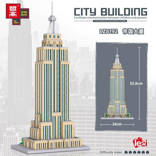 3819pcs LEZI Mini Blocks World Famous Building Micro Bricks Empire State Model Juguetes Toys Kids Gifts Girl Xmas Present 8192
