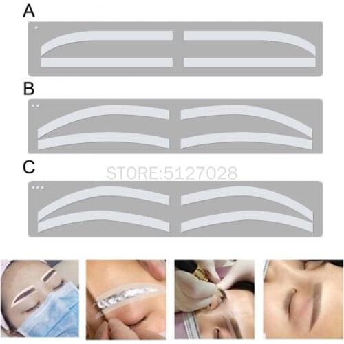 6 Pair Disposable Eyebrow Tattoo Shaping Auxiliary Sticker Templates Eyebrow Stencil Semi Permanent makeup tool