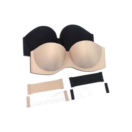 Gather breast Push up Bra Wedding Front Closure Self Adhesive Strapless Wing Invisible bra plunge seamless bra