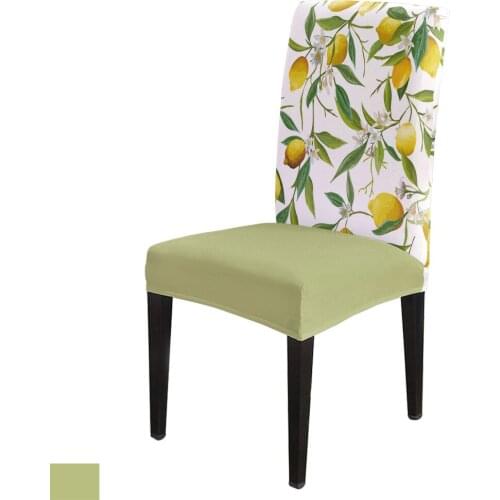 Dining Chair Covers Plant Lemon Flowers Chair Cover Spandex Elastic Chair Cover Hotel Wedding Supplies