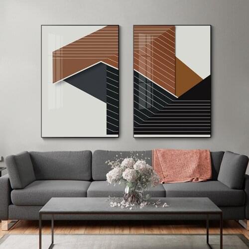 Living Room Decoration Modern Minimalist Sofa Background Wall Nordic Style Porch Geometric Abstract Frameless Printing Paintings