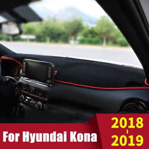 For Hyundai Kona 2017 2018 2019 2020 2021 Car Dashboard Cover Mat Sun Shade Pad Instrument Panel Carpets Protector Accessories