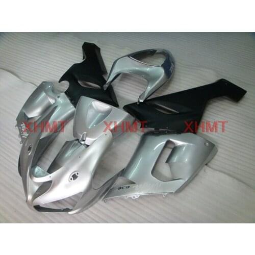 For ZX6r 636 2005 - 2006 Plastic Fairings for Kawasaki ZX6r 2005 Bodywork for Kawasaki ZX6r 06 Black Silvery Bodywork
