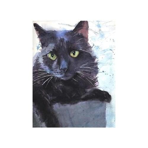 Black Cat art canvas painting- TOP art oil painting--30 inch art painting # TOP animal Decor art CANVAS-accept custom painting
